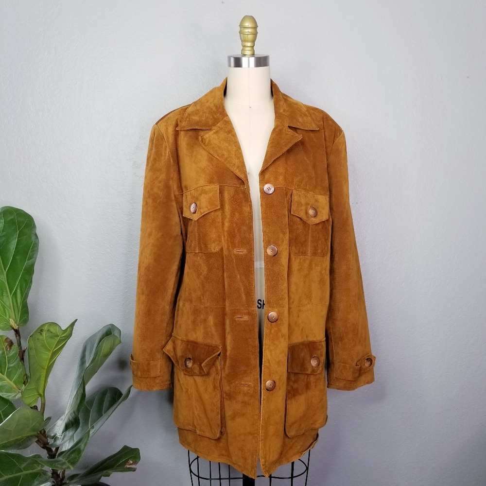 Vintage 70s lether suede jacket virginia slims